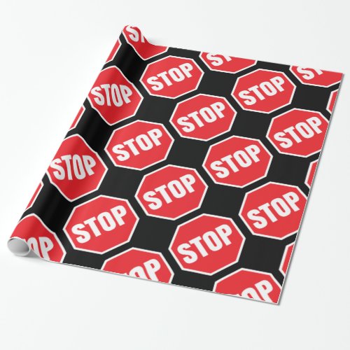 stop traffic sign wrapping paper