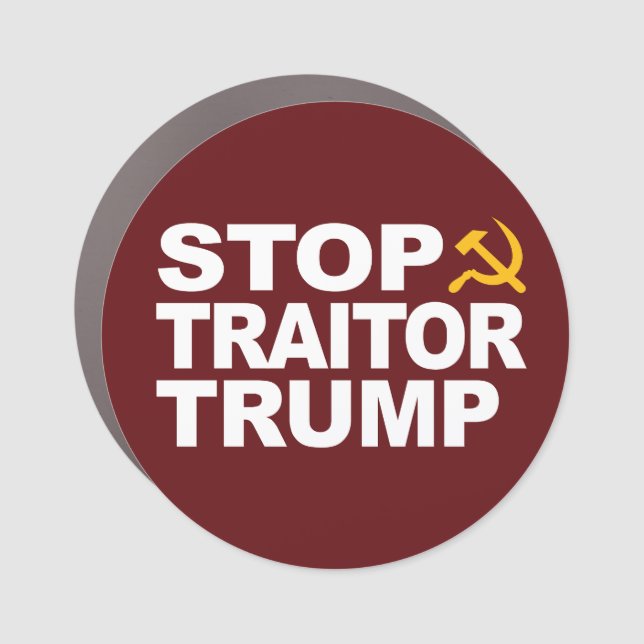 "Stop Traitor Trump" Car magnet (Front)