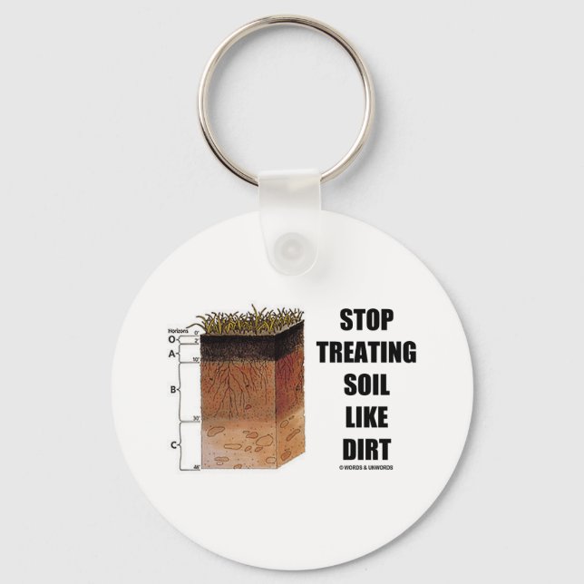 Stop Treating Soil Like Dirt (Soil Horizons) Keychain (Front)