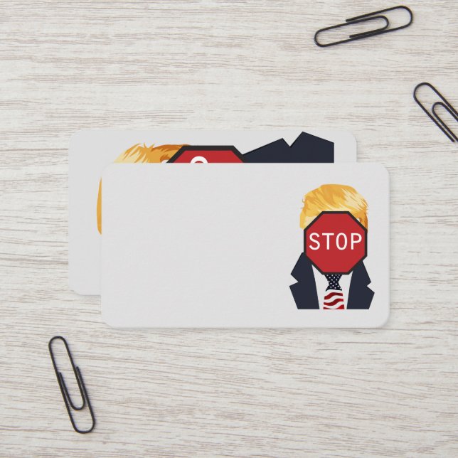 Stop Trump Business Card (Front/Back In Situ)