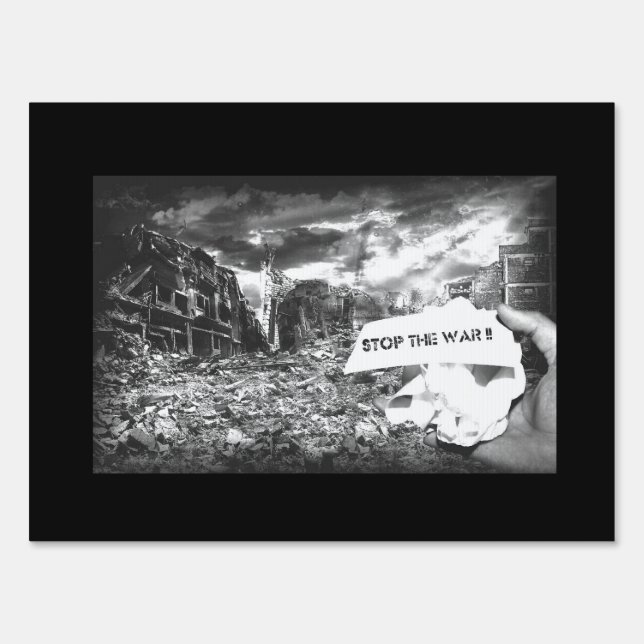 stop Ukraine war  yard sign  (Front)