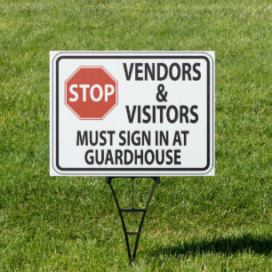 Stop Vendors Visitors Must Sign In At Guardhouse 