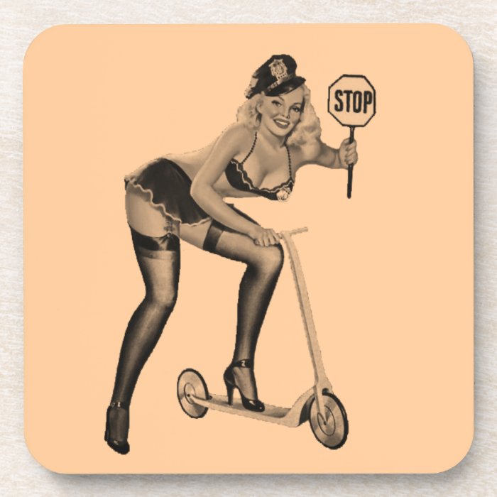 STOP Vintage 40's Pinup Coasters