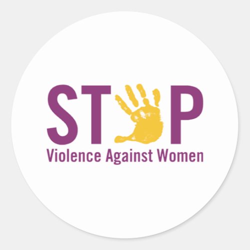 Stop Violence against Women Classic Round Sticker