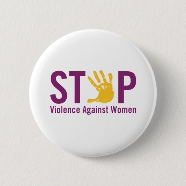 Stop Violence against Women Pinback Button (Front)