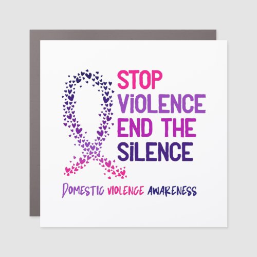 Stop Violence and the Silence Domestic Violence Aw Car Magnet
