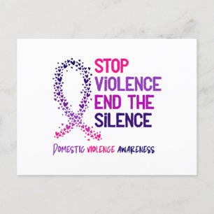 Stop Violence and the Silence Domestic Violence Aw Postcard