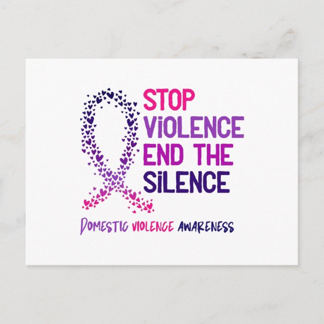Stop Violence and the Silence Domestic Violence Aw Postcard (Front)