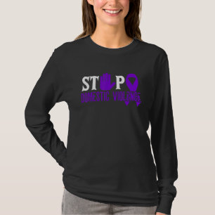 Stop violence Domestic violence Awareness purple r T-Shirt