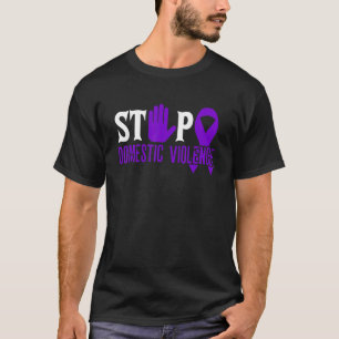 Stop violence Domestic violence Awareness purple r T-Shirt