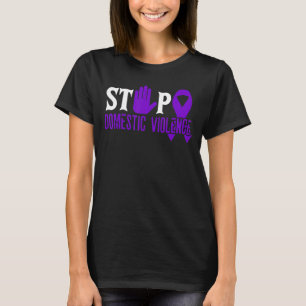 Stop violence Domestic violence Awareness purple r T-Shirt