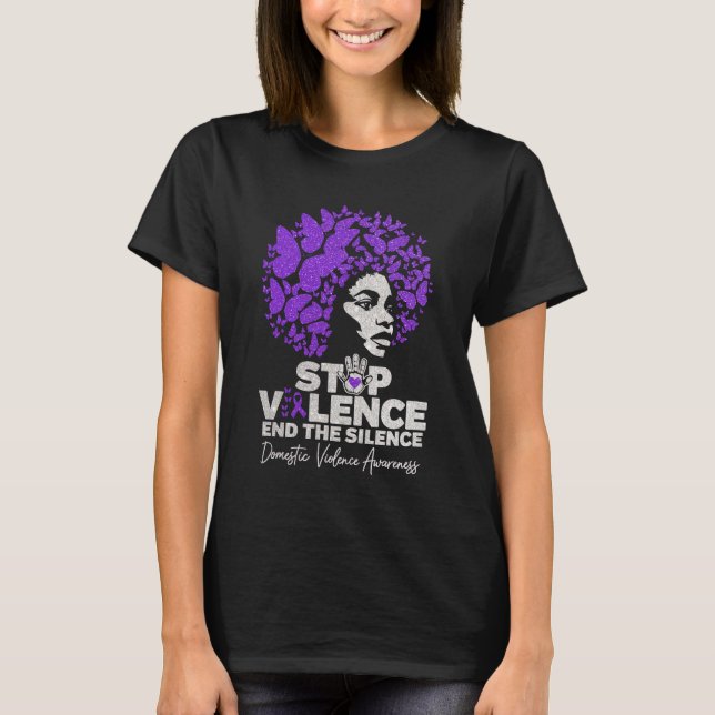 Stop Violence End The Silence Domestic AwarT-Shirt T-Shirt (Front)
