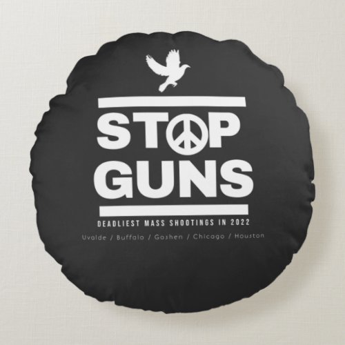 stop violence round pillow