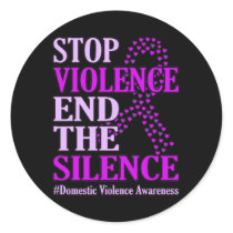 Stop Violence Support Domestic Violence Awareness Classic Round Sticker