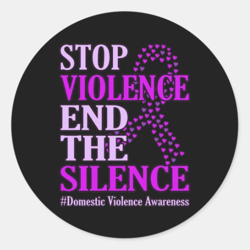 Stop Violence Support Domestic Violence Awareness Classic Round Sticker