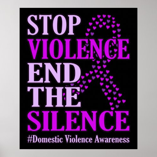 Stop Violence Support Domestic Violence Awareness Poster