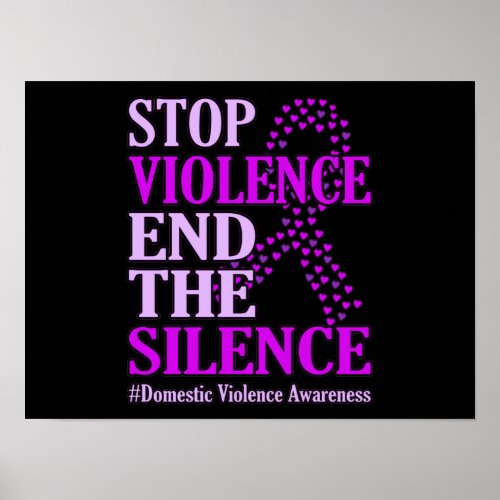 Stop Violence Support Domestic Violence Awareness Poster