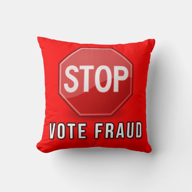 Stop Vote Fraud Throw Pillow (Front)