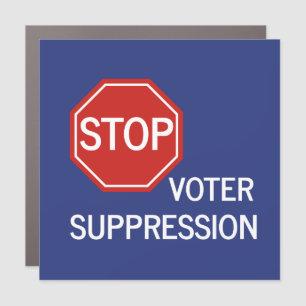Stop Voter Suppression Square Car Magnet