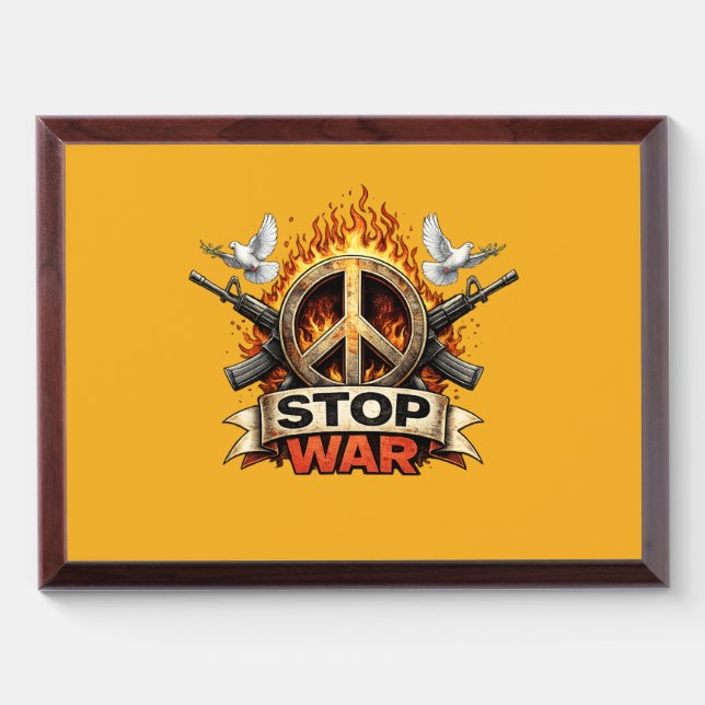 Stop War Award Plaque (Horizontal)