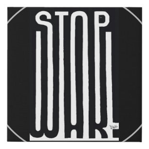 Stop War Black And White Art Faux Canvas Print