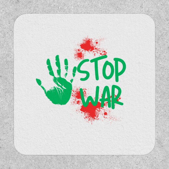 Stop War – Bold Handprint Anti-War Graphic Design Patch (Front)