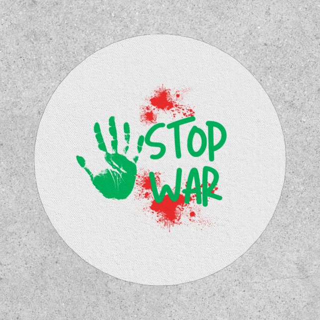 Stop War – Bold Handprint Anti-War Graphic Design Patch (Front)