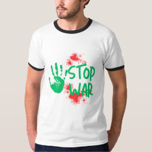 Stop War – Bold Handprint Anti-War Graphic Design T-Shirt