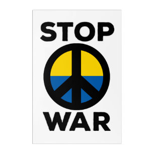 Stop War Flag of Ukraine Acrylic Print