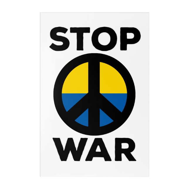 Stop War Flag of Ukraine Acrylic Print (Front)