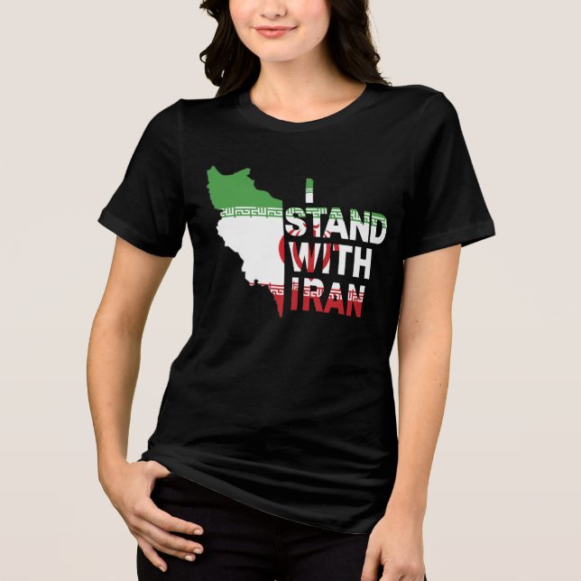 Stop War / I Stand With Iran, Israel War  Tri-Blend Shirt (Front)
