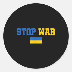 Stop War I Stand With Ukraine Flag Support Ukraine Classic Round Sticker