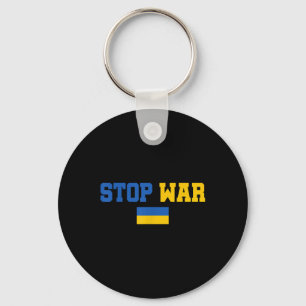 Stop War I Stand With Ukraine Flag Support Ukraine Keychain