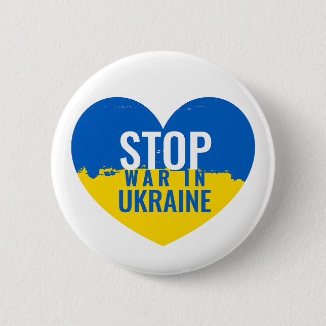 Stop war in Ukraine. Button (Front)