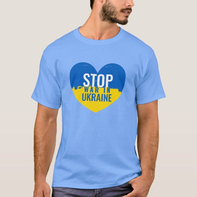 Stop War in Ukraine. I support Ukraine. T-Shirt (Front)