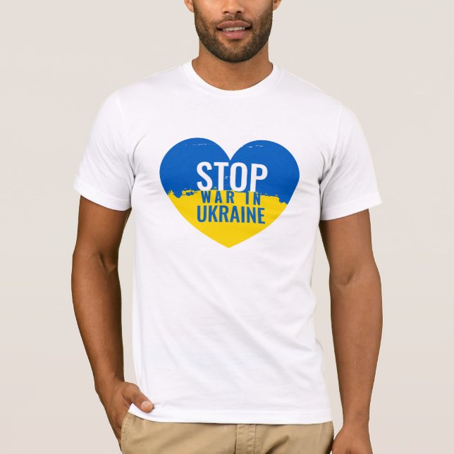 Stop War in Ukraine. I support Ukraine. T-Shirt (Front)
