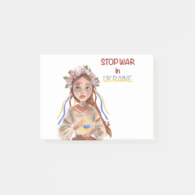 stop war in Ukraine Post-it Notes (Front)
