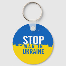Stop War in Ukraine. Support Ukraine. Keychain