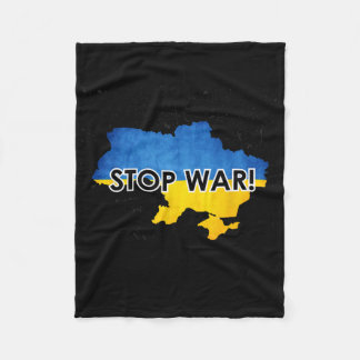 Stop War In Ukraine Support Ukrainians No War Fleece Blanket