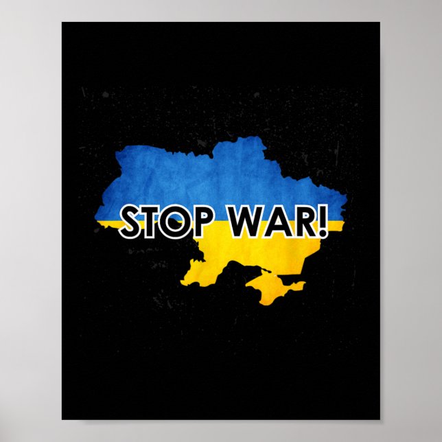 Stop War In Ukraine Support Ukrainians No War  Poster (Front)