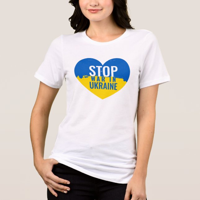 Stop war in Ukraine.  Tri-Blend Shirt (Front)