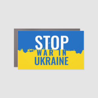 Stop War In Ukraine. Ukrainian flag.  Car Magnet