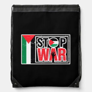 Stop War - Palestinian Lives Matter - Freedom Free Drawstring Bag