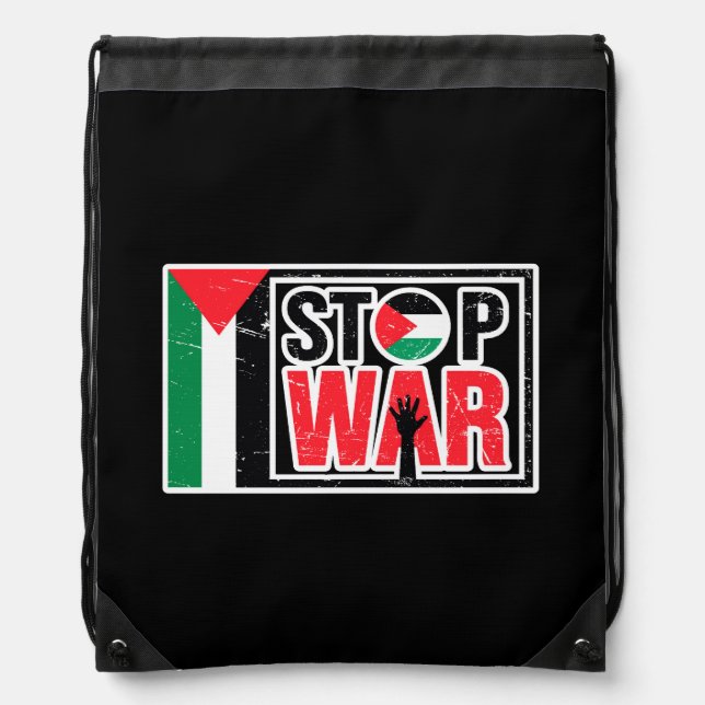 Stop War - Palestinian Lives Matter - Freedom Free Drawstring Bag (Front)