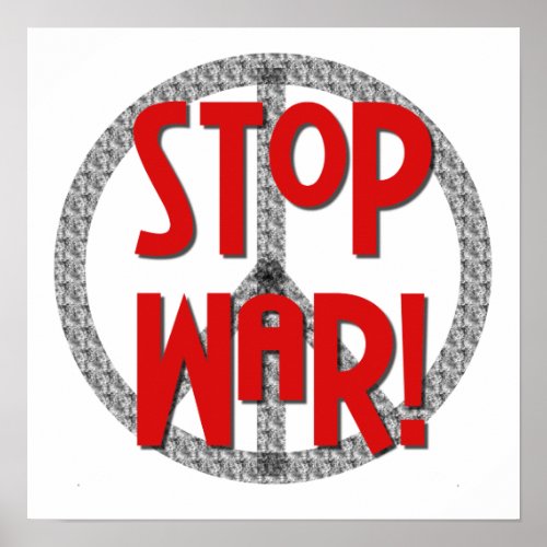 Stop War Peace Symbol T_shirts and Gifts Poster