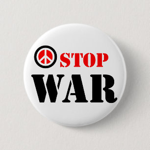 Stop war slogan pinback button