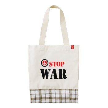 Stop War Slogan Zazzle Heart Tote Bag by igorsin at Zazzle