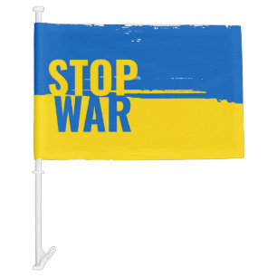 Stop War Ukraine Car Flag