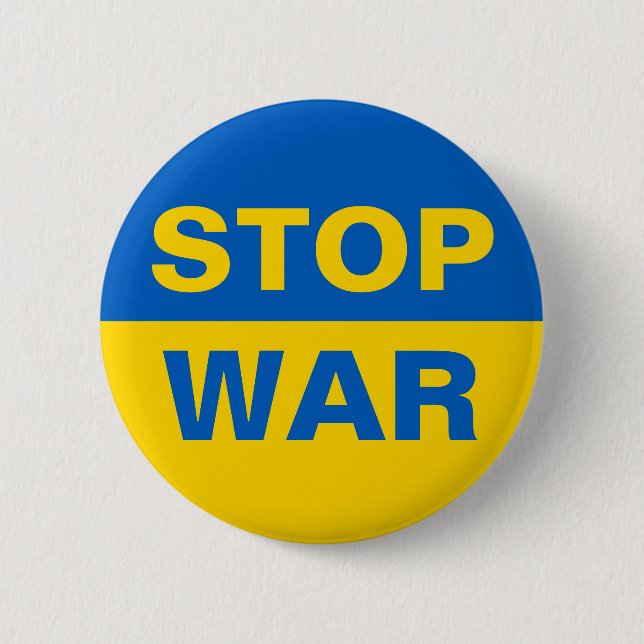 Stop War Ukraine Ukrainian Button (Front)