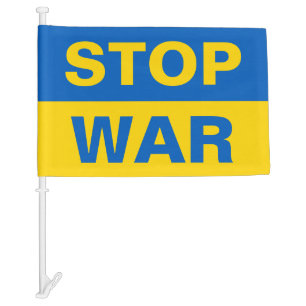 Stop War Ukraine Ukrainian Car Flag